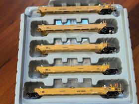 95055 Athearn Arkansas Oklahoma Rr Gunderson 5 Car Maxi I Well Double Stack Cars Ho Scale New