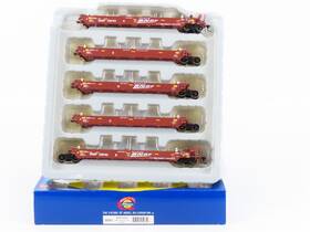 238763 Athearn 95061 Ho Scale Bnsf Railway 5-unit Maxi I Well Car #238763