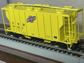 Ps2600 Athearn 95519 Chicago Northwestern Cnw 2-bay Covered Hopper Etched Metal -ho Scale New