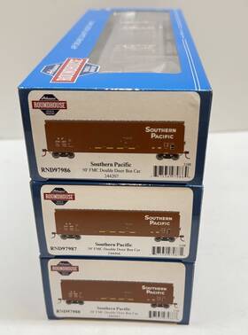 97986 Athearn Ho Lot Of 3 Southern Pacific 50ft Fmc Double Door Boxcars Freight Sp #2