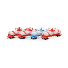 Ath-1294 Athearn Ho Ath 42ft Chemical Tank Acfx #73868/73869/73871/73872 4