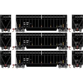 Ath-1382 Athearn Ho Ath Berwick Bathtub Extended Side Gondola Ctwx #2048/2055/2088 3