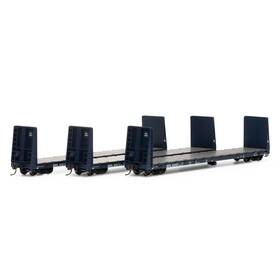 Ath17226 Athearn Ho 60ft Bulkhead Flat Mrl3 #62007/62012/62019 Rolling Stock