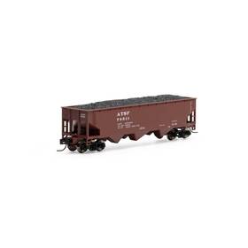 Ath28564 Athearn N 40ft Offset Coal Hopper With Load Atsf #78511 Rolling Stock