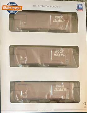 Ath67741 Athearn Ho Rtr 67741 Rock Island 40ft Modernized Box Cars 3-pack