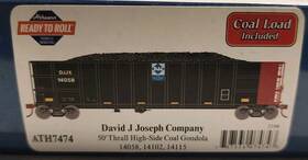 Ath7474 Athearn Ho Scale Ddjx 50ft Thrall High-side Coal Gondola Set Of 3