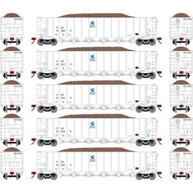 Athearn Ath98489 Ho Rtr 5bay Rapid Discharge Hopperitgx/white#15 Rolling