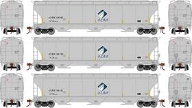 Athg89985 Athearn Genesis Ho Trinity Covered Hopper Archer Daniels Adm 3-pack