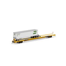 Athgn14370 Athearn N F89-f Flat With Trailer Ttx/yellow #154714 Rolling Stock