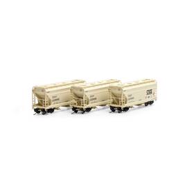 Athgn24682 Athearn N Acf 2970 Covered Hopper Csxt 3 Rolling Stock