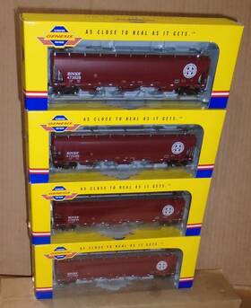 G4249-7 Athearn - Genesis #g4249-7 Ho Inch 4 Bnsf Trinity 5 161 Cu. Ft. Covered Hoppers Boxed