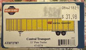 Ath72787 Athearn Ready To Roll Central Transport 53 Wabash Plate Trailer #47-0574 Brand New