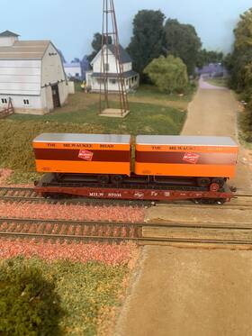 Athr-92366 Athearn Ready To Roll Ho 50ft Flat With Two 25ft Trailers Milwaukee. Athr 92366. Iob