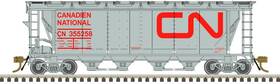 12-hatch Atlas 20006361 Ho Scale Slab-side Covered Hopper Canadian National/cn #355196 12-hatch Atlas 20006361 Ho Scale Slab-side Covered Hopper Canadian National/cn #355196