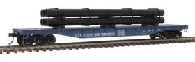 2002010-2 Atlas O Scale 52ft6 Inch Flatcar With Load 3-rail Grand Trunk Western/gtw #670097
