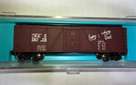 28008 Atlas 2367 Vintage N Scale C B And Q #28008 40ft Wooden Outside Braced Box Car In