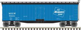 3002564-1 Atlas O Scale 40ft Wood Reefer - 2-rail Milwaukee Road Blue/black/ice #79031