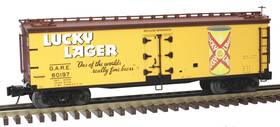 3002570-2 Atlas O Scale 40ft Wood Reefer Beer Brand Special 2-rail Lucky Lager #60202