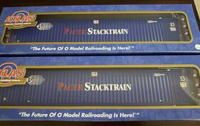 Atlas 3006327-7 New O Scale Pacer Stacktrain 53ft Containers 3006327-8