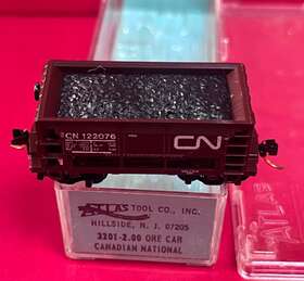 3220 Atlas N Scale Canadian Northern 70 Ton Ore Car Black Load Cn Mtl Trucks/couplers