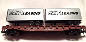 475313 Atlas 37591 N Scale 37521 Prr Piggyback Flat Car With 2 24ft Rea Leasing Trailers #475313