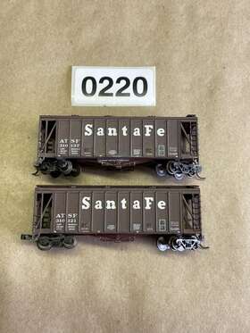 310121 Atlas 38672 Lot Of 2 - 1992 N Scale Hopper Gatx Airslide Santa Fe #310137