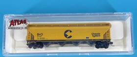 601197 Atlas 39571 N Scale Chessie System Acf 4-bay Centerflow Hopper #601197 Excellent