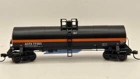 77353 Atlas 40514 N Scale 17 360 Gal Tank Car Acfx Orange Stripe Train # New