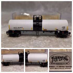 86462 Atlas 40524 N Scale # 40521 17 360 Gallon Tank Car Acfx Rd #86462 White Black With Box