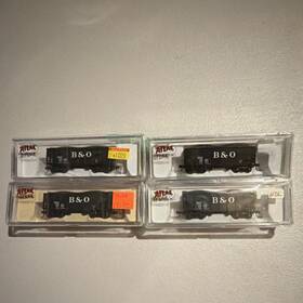 41146 Atlas N Scale Baltimore And Ohio Black Hopper Car Lot Of 4 Freight Cars
