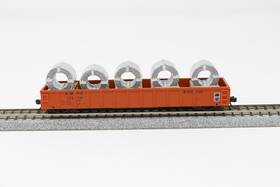 45511 Atlas N Scale 52ft 6 Inch Evans Gondola With Steel Coil Load Mow Amtrak Amtk 1331