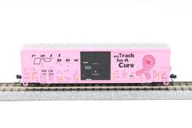 500005610 Atlas 50005610 N Scale 50ft Railbox Boxcar On Track For A Cure Rbox 40188 Pink