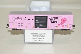 50005590 Atlas N Scale Ttx Railbox Rbox 50ft Fmc 5077 Box Car Train Pink Cancer Cure
