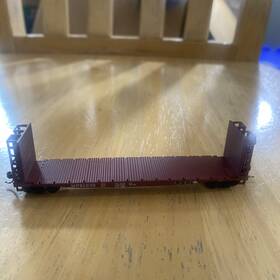 50005801 Atlas N Missouri Pacific Rtr 48ft Gsi Bulkhead Flat Car #822102