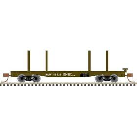 50006288 Atlas N Milwaukee Road 45ft Logging Flat Car #58617