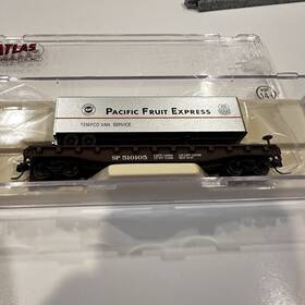 510105 Atlas N Scale Southern Pacific Fruit Express Trailer On Flat Car #510105