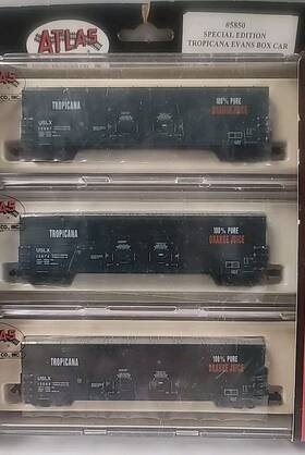 5850a Atlas 5850 N Scale- Tropicana 50ft Evans Door Boxcar 3pk