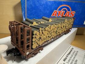 3-rail Atlas #6274-2 6274-2 Santa Fe O-gauge Gsc Pulpwood Flatcar #92995