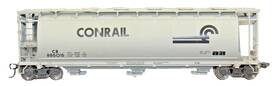 885015 Atlas 6302-1 O Conrail Acf 3-bay Cylindrical Hopper #885015 With Rotating Bearings