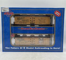 Atlas 642988672406 O Gauge 40ft Woodside Refrigerator Car - Miller 2-pack 6724