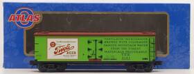 6728-2 Atlas O Gauge Tivoli Beer 40ft Woodside Reefer Car #5101 3- Rail Nib