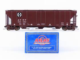 304452 Atlas 7377-2 O Scale 2-rail Atsf Santa Fe Railroad 3-bay Covered Hopper #304452