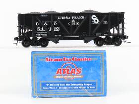 Atlas 7438-4 O Scale 2-rail #7438-4 C&o Chesapeake And Ohio 2-bay Open Hopper #54493