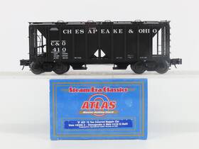 3-rail Atlas 8358-3 O Gauge C&o Chesapeake And Ohio 2-bay Covered Hopper #410