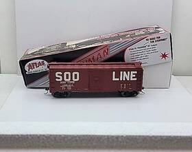 2100046 Atlas 843375053130 Ho Tm Box Car Soo Line 13624 Single Door Metal Wheels Couplers