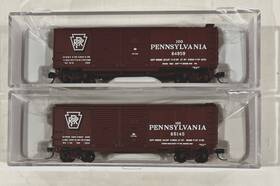 Atlas 843375075330 N Scale Trainman Pennsylvania Prr 40 Double Door Box Car 2-car Set Mint