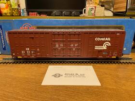 3-rail Atlas 8621-5 O Conrail 60ft Berwick Hy-cube Box Car #223301 In