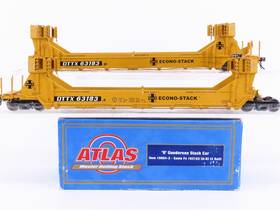 2-rail Atlas 9904-3 O Scale Atsf Railway Gunderson Stack A/b 3-car Set
