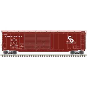 Atl20006573 Atlas Model Railroad Ho 50ft Postwar Box Car Chesapeake And Ohio 28124