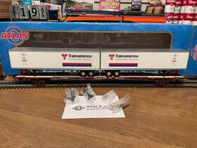970026 Atlas O 6989-2 Trailer Train 89ft4 Inch Flat Car #970026 With Transamerica Trailers